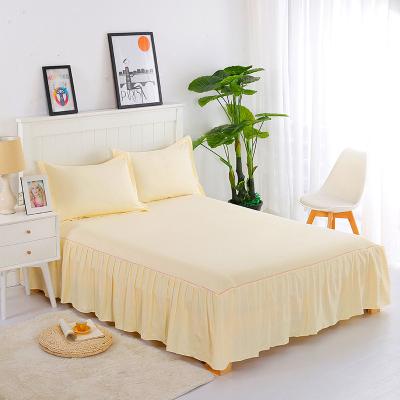 China Eco - Friendly Simple Ruffle Light Color OEM Decorative Bed Runner / Dust Skirt for sale