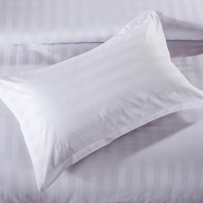 China China Suppliers Custom Size 3cm White Satin Stripe Pillow Cases 100% Polyester Pillow Case Cover Viable for sale