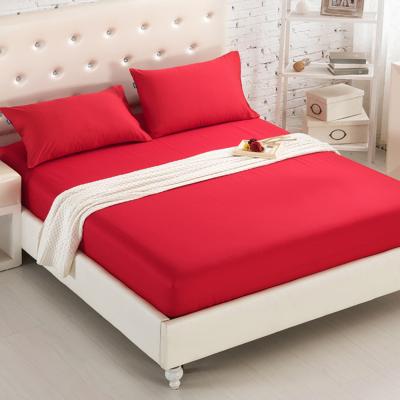 China New Products Red Color Polyester Elastic Polyester Bed Mattress Covers King Disposable Single Double Bed Fitted Sheet for sale