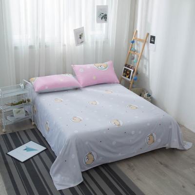 China Disposable 100% Cotton Flat Sheet For Family Hotel Use Aloe Cotton Flat Sheet Kids Bedding Set Fresh Cute Cotton Flat Sheet New 2022 for sale