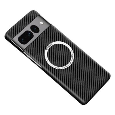 China Shockproof For Google Pixel7Pro Carbon Fiber Wireless Charing Mobile Phone Protective Cover For pixel7A 8pro Magnetic Phone Case for sale