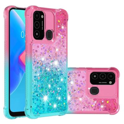 China New Design Shockproof Gradient Color Shockproof Quicksand Phone Case For Infinix 12i Tecno Hot Spark GO for sale