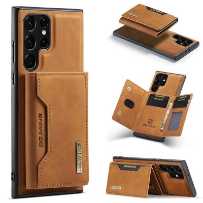 China M2 Shockproof 2-in-1 Split Card Holder Cell Phone Case For Magnetic Suction Protective Leather Case For Samsung S23 ultra S22 ultra for sale