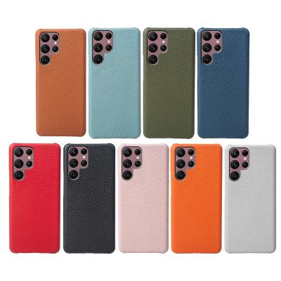 China High Quality Handcrafted Soft Leather Shockproof Phone Case For Samsung S23 UltraGalaxy S21 S21Ultra S22Plus Case for sale