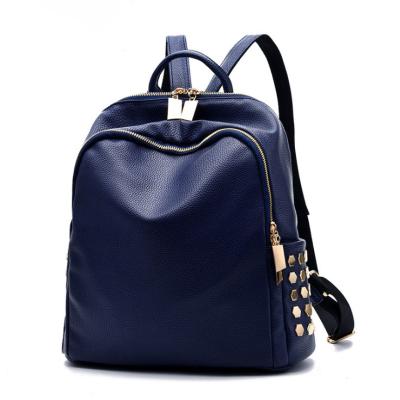 China Can Be Use As Shoulder Bag Metal Rivets Side Pockets Factory Lady Backpack Bag For Women for sale