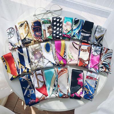 China Fashion Scarf Tied Decorative Bag Handle Bag Scarf Ribbon Bag With Scarf for sale