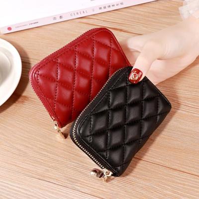 China China multifunctional wholesale leather wallet stitching design ladies pinch women card holder for sale