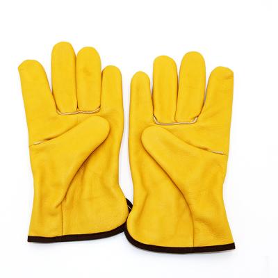 China Industry Safety Gardening Climb Whip Men Hand Driving Work Leather Gloves With Stretchable Wrist Soaked Protective Work Glove for sale