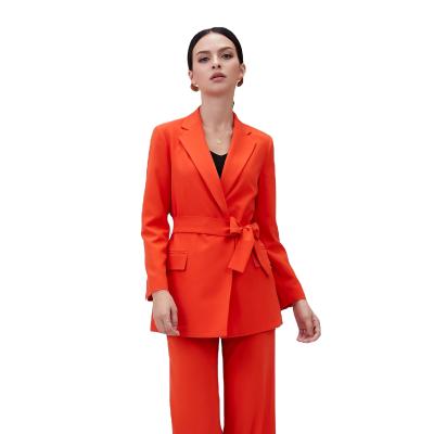 China Anti-pilling 2021 spring new fashion office lady business use formal blazer and pants two-piece set for woman for sale