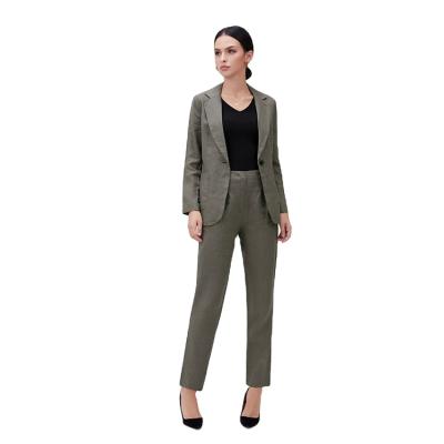 China New QUICK DRY Suits Canvas Design Fashion Office Ladies Set Two Piece Blazer And Pants For Woman for sale