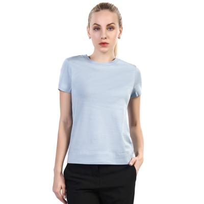 China Wholesale Different Colors Pima Cotton Anti-Wrinkle China Supplier Plain Round Neck Short Sleeves Women T-shirt for sale