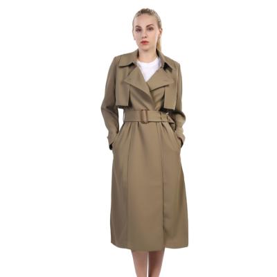 China Wholesale Women's anti-pilling Autumn Winter Casual Long Sleeve notched lapel shawl ditch coat with belt ladies coat for sale