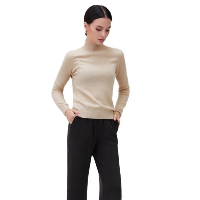 China High Quality Breathable Ladies Turtle Neck Pullover 100% Cashmere Sleeve 100% Cashmere Sweater for sale