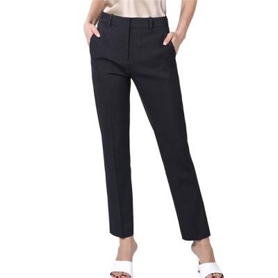 China Anti-pilling Customized Waist Suit Pants Long Straight Formal Business Women Office Ladies Pants High Waisted Pants for sale