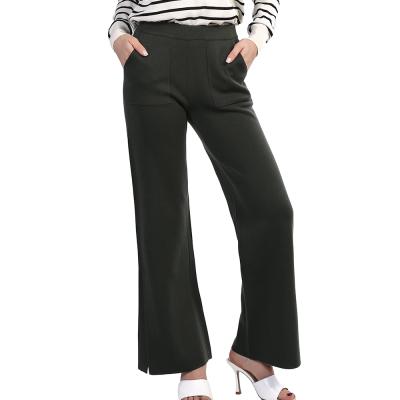 China Factory price anti-static high quality casual fit waist woolen elastic long pants for woman for sale