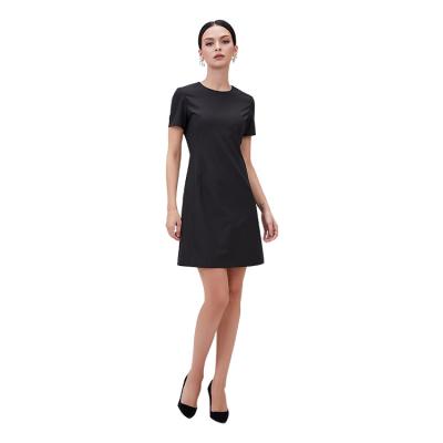 China Women Clothing 100% Sleeve Anti-Static Washable Breathable Canvas Short Dress for sale