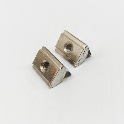 China Automotive Industry T slot nut with spring leaf nickel plated for 10mm slot 4545 series aluminum profile for sale