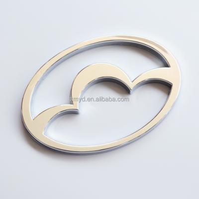 China High Quality Custom Shiny Silver ABS Car Logo Emblem 3D Car Logo Plastic Round Chrome Badge High Quality Body Stickers for sale