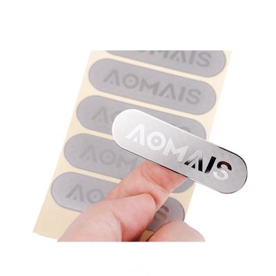 China Nickel three-dimensional brand word hollow mark separation 3D metal logo label metal transfer sticker self-adhesive Scratch-off sticker for sale