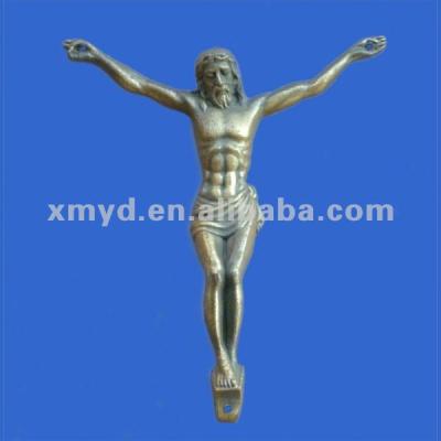 China Europe Metal Jesus Figure Sculpture As Metal Religious Crafts For Stand Or Wall Hanging , Vintage Bronze Color for sale