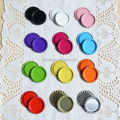 China Two Sided Colored Flat Botttle Tinplate Covers for DIY Crafts or DIY Jewelry for sale