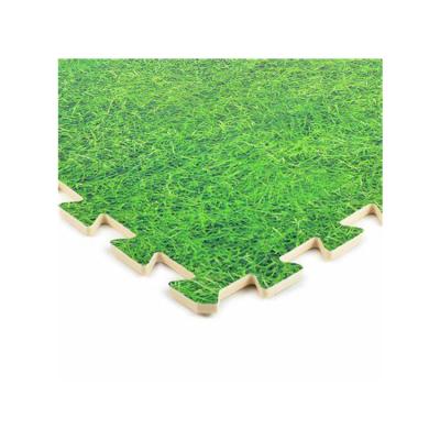 China High Quality Finest Price Interlocking Eva Mat Artificial Grass Puzzle Carpet Mat for sale