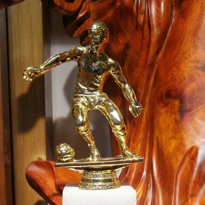 China China LINGTIAN Opens Latest Design Gold Shine Funny Sport Football Trophy for sale