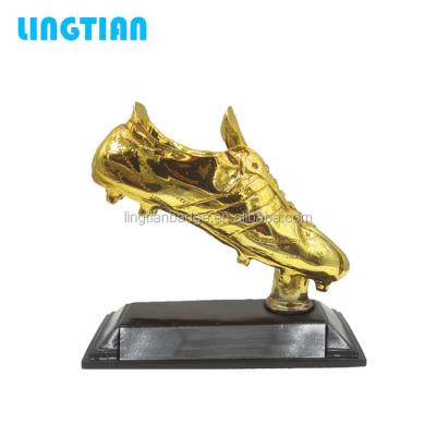 China China LINGTIAN Open New Design Metal Football Souvenir Award Soccer Shoe Trophy for sale