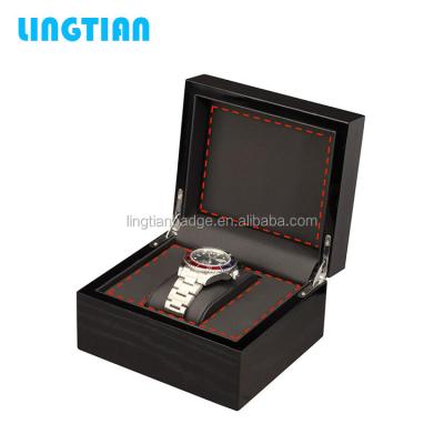 China LINGTIAN Recyclable Custom Wooden Mens Gift Watch Box Black for sale