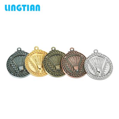 China China LINGTIAN Wholesale Custom Metal Sport Awards Badminton Medal for sale