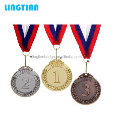 China Custom China LINGTIAN 1st 2nd 3rd Silver Copper Gold Place Medals for sale