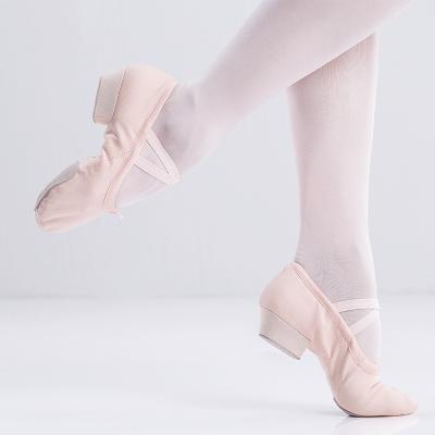 China Women Teachers Soft Canvas Low Heel Ballet Dance Shoes for sale