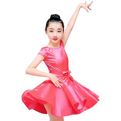 China Shiny Promotional Kids Girls Latin Dance Dresses Costume In Performance Wear for sale