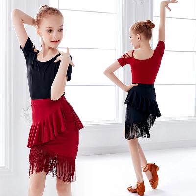 China Latin Dresses New Arrivals Girls Tassel Dance Skirt Children Fringe Latin Dance Dress for sale