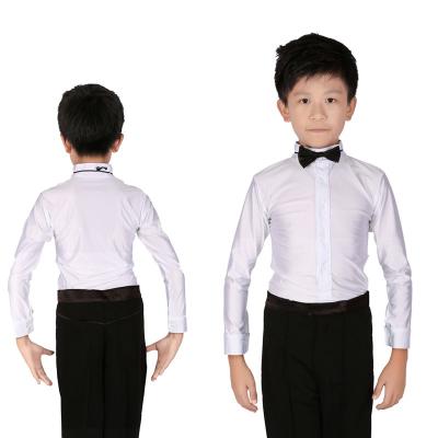 China Breathable White Latin Dance Suits Mens Latin Dance Shirts for sale