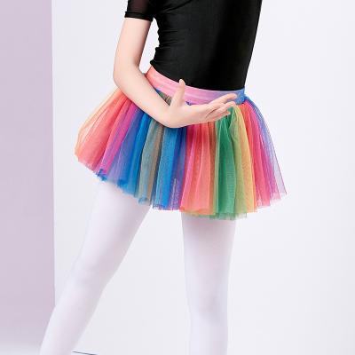 China Breathable Girls Tulle Skirt Rainbow Colorful Skirts for sale