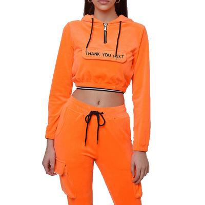 China Fashion streetwear anti-static hoodie set women outfits two-piece newcomer for sale