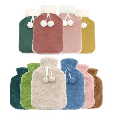 China 2L Cheap Rubber BS Hot And Cold Water Bottle Keeping Warm With Soft Plush Cover for sale