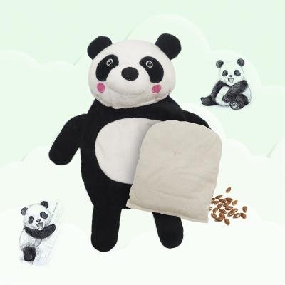 China Reusable Handmade Cute Bear Panda Microwavable Polyester Heat Pack Heating Pad For Kids for sale