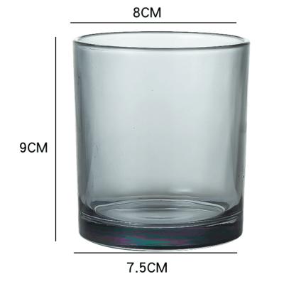 China Unique Design Decorative Glass Candle Tube Candle Jar For Candle With Gold Lid for sale