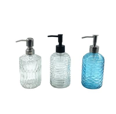 China Popular Luxury Personal Care Appearance Nice Bottle Glass Pump Hand Wash Bottle for sale