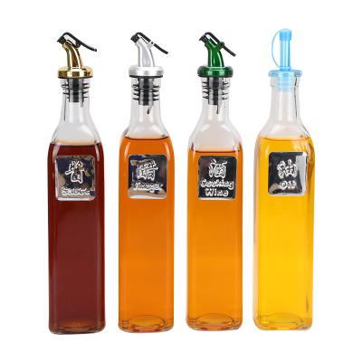 China Soy Sauce Glass Bottle Storage Tank Vinegar Stored Square Sauce Bottle for sale