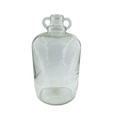 China Novel wine jar design with double handle glass wine bottle and big glass jar for sale