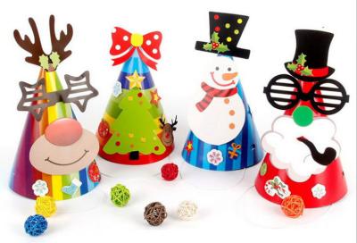 China Diy New paper Christmas hat party supplies children's kindergarten handmade paste DIY creative Christmas gift for sale