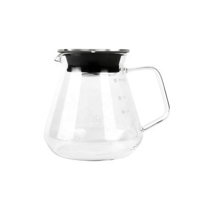 China Sustainable Top Standard High Borosilicate Glass 360ml Coffee Server Coffee Tea Tools Pour Over Coffee Pot for sale