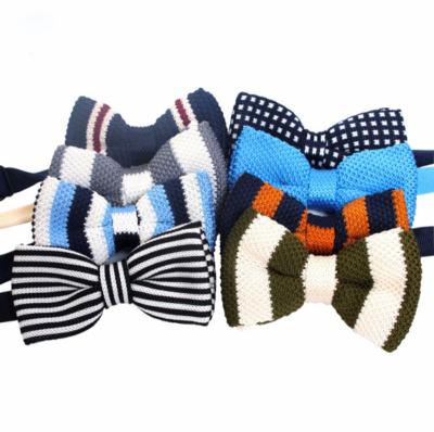 China Men's Knit Dobby Pre-Tied Adjustable Knitted Bow Tie Bow Tie For Men Women Kids for sale