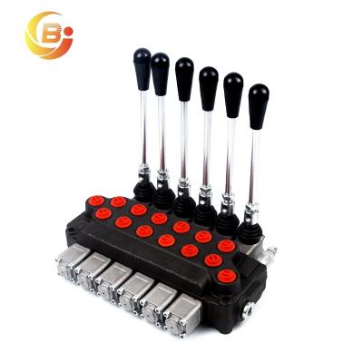 China ZT-12 Casting Iron Factory 6 Spools Hydraulic Multi-way Trailer Directional Control Valve for sale