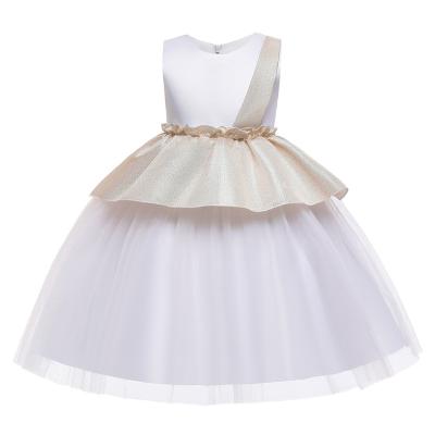 China Anti-wrinkle summer layered baby birthday dresses prickly princess Baby Girl Gown party bow color kids cake fluffy dress for sale