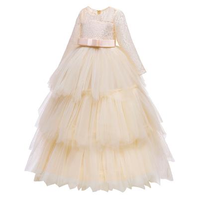 China Princess Gown Elegant Girls Princess Summer Lace Wedding Baby Kid Birthday Party Dress Anti-wrinkle Children Clothing for sale