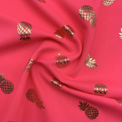 China Sustainable Featured Custom Color Foil Pineapple Swimsuit Fabric for sale